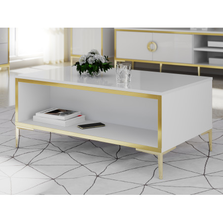 Masa Cafea Glamour Alb Si Alb Super Lucios, 100 Cm-01
