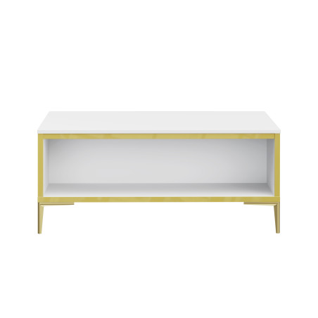 Masa Cafea Glamour Alb Si Alb Super Lucios, 100 Cm-01