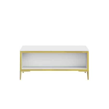 Masa Cafea Glamour Alb Si Alb Super Lucios, 100 Cm-01