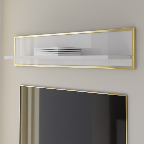 Polita Glamour Alb Si Alb Super Lucios, 140 Cm
