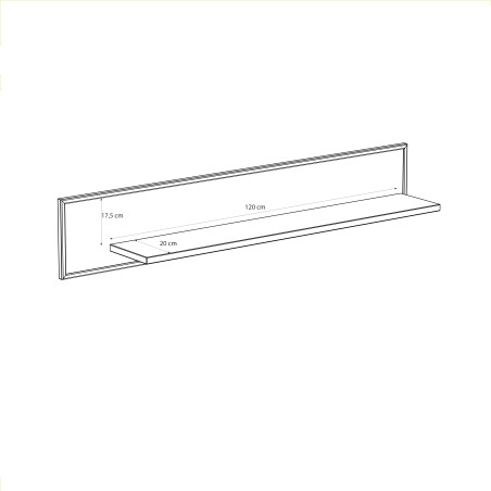 Polita Glamour Alb Si Alb Super Lucios, 140 Cm-01