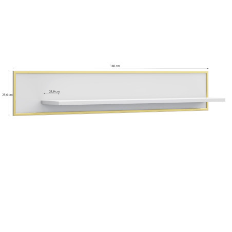 Polita Glamour Alb Si Alb Super Lucios, 140 Cm-01