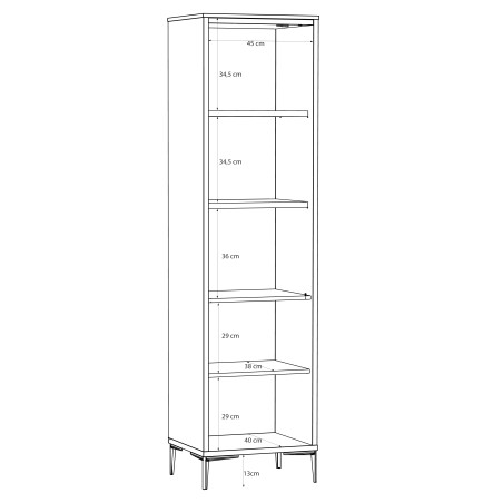 Vitrina Inalta Glamour  Alb Si Alb Super Lucios, 49.8 Cm-01