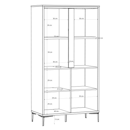 Vitrina Joasa Glamour Alb Si Alb Super Lucios, 84.5 Cm-01