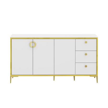 Bufet Mare Glamour Alb Si Alb Super Lucios, 163.9 Cm-01