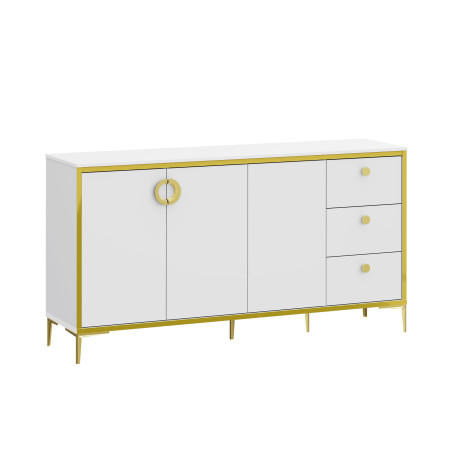 Bufet Mare Glamour Alb Si Alb Super Lucios, 163.9 Cm-01