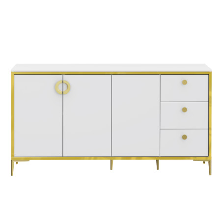 Bufet Mare Glamour Alb Si Alb Super Lucios, 163.9 Cm-01