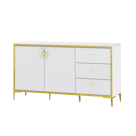 Bufet Mic Glamour Alb Si Alb Super Lucios, 159.2 Cm-01