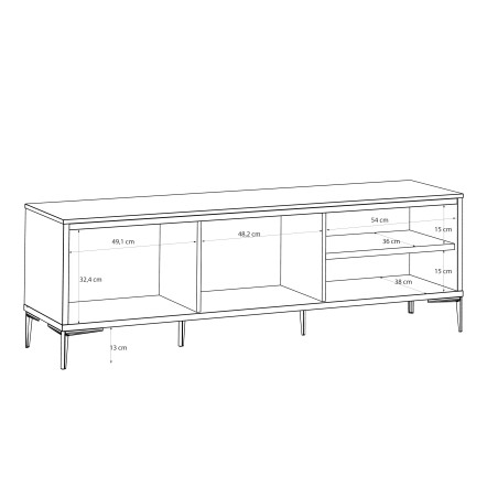 Comoda Tv Glamour, Alb Si Alb Super Lucios 159.2 Cm-01
