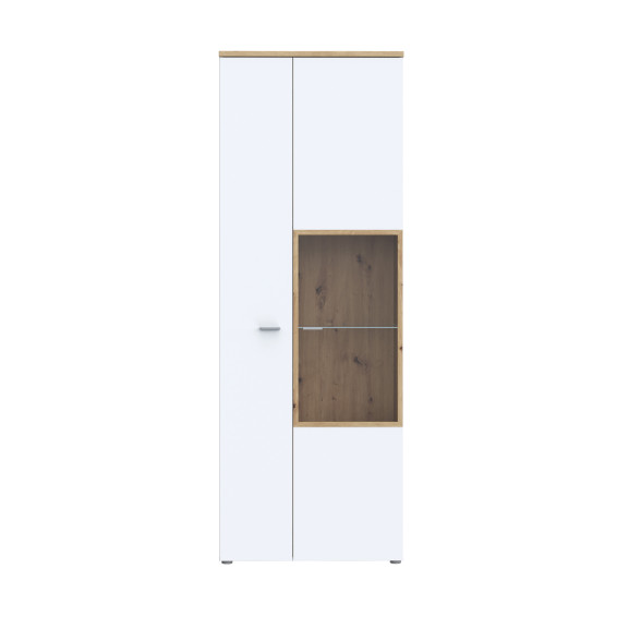 Vitrina Inalta Lokka Stejar Artisan Si Alb, 75.1 Cm