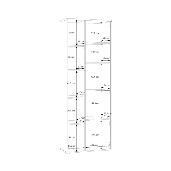 Vitrina Inalta Lokka Stejar Artisan Si Alb, 75.1 Cm
