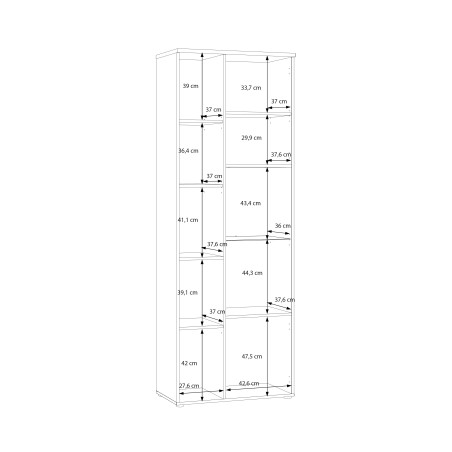 Vitrina Inalta Lokka Stejar Artisan Si Alb, 75.1 Cm-01