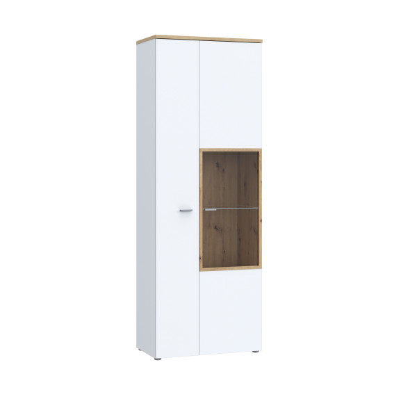 Vitrina Inalta Lokka Stejar Artisan Si Alb, 75.1 Cm