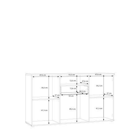 Bufet Lokka Stejar Artisan Si Alb, 154.8 Cm-01