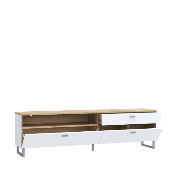 Comoda Tv Mare Lokka Stejar Artisan Si Alb, 205.1 Cm