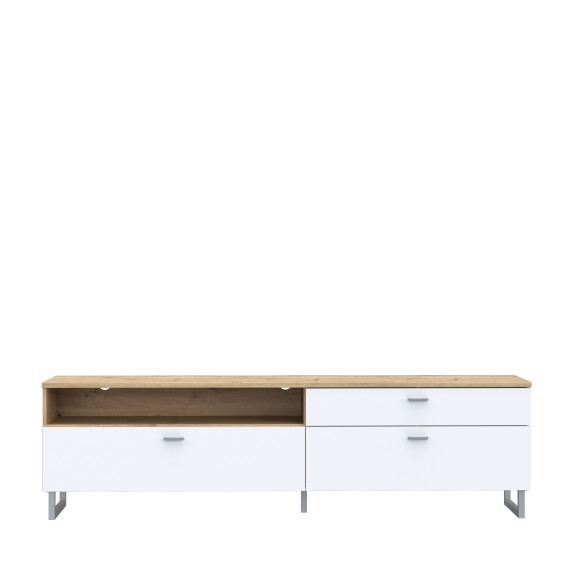 Comoda Tv Mare Lokka Stejar Artisan Si Alb, 205.1 Cm