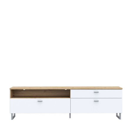 Comoda Tv Mare Lokka Stejar Artisan Si Alb, 205.1 Cm-01