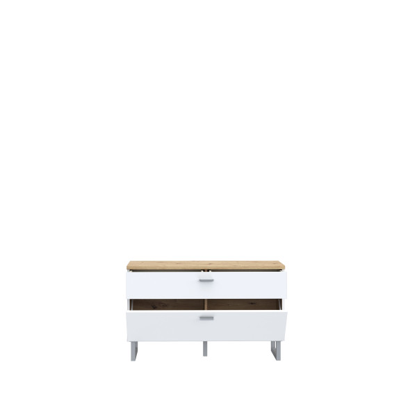 Comoda Tv Mica Lokka Stejar Artisan Si Alb, 95.4 Cm