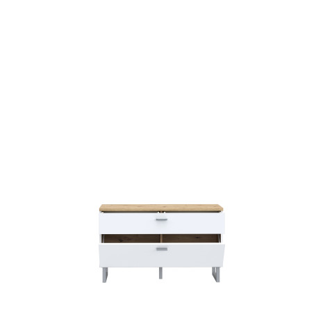 Comoda Tv Mica Lokka Stejar Artisan Si Alb, 95.4 Cm-01