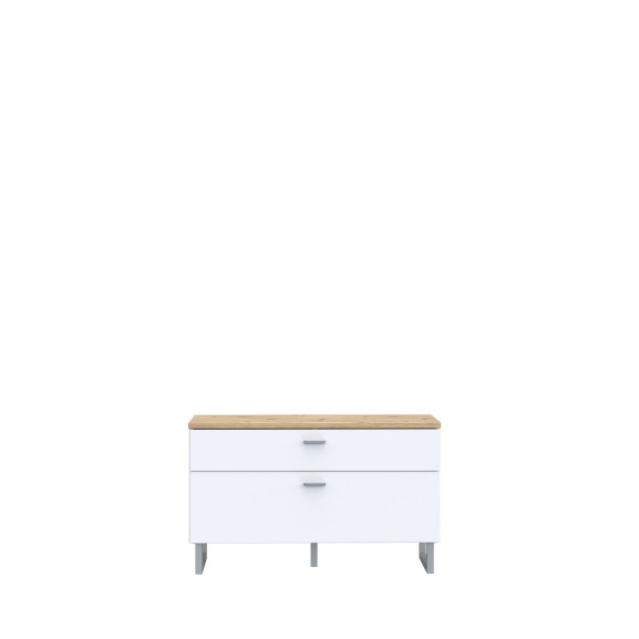 Comoda Tv Mica Lokka Stejar Artisan Si Alb, 95.4 Cm