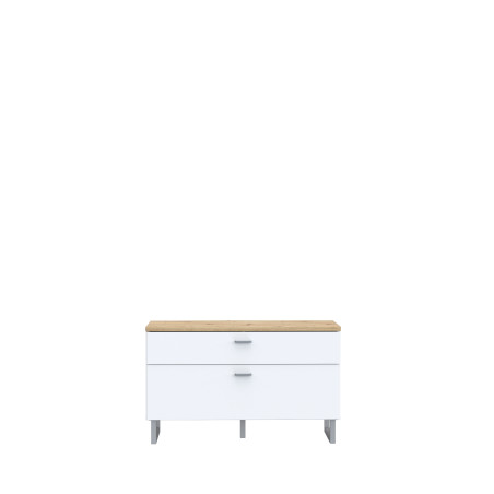 Comoda Tv Mica Lokka Stejar Artisan Si Alb, 95.4 Cm-01