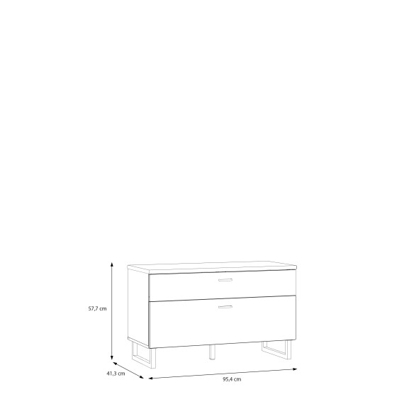 Comoda Tv Mica Lokka Stejar Artisan Si Alb, 95.4 Cm