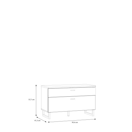 Comoda Tv Mica Lokka Stejar Artisan Si Alb, 95.4 Cm-01