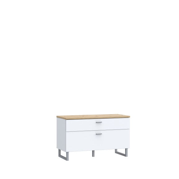Comoda Tv Mica Lokka Stejar Artisan Si Alb, 95.4 Cm