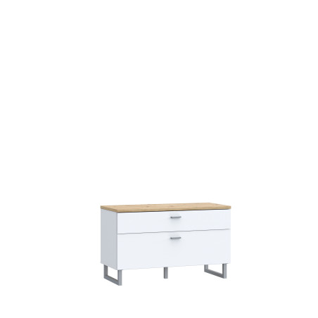 Comoda Tv Mica Lokka Stejar Artisan Si Alb, 95.4 Cm-01