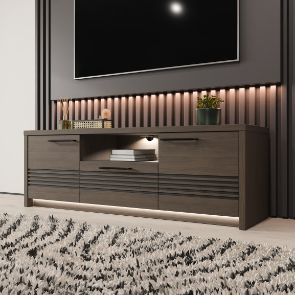 Comoda Tv Mica Euforica Stejar Masurian, 151.2 Cm