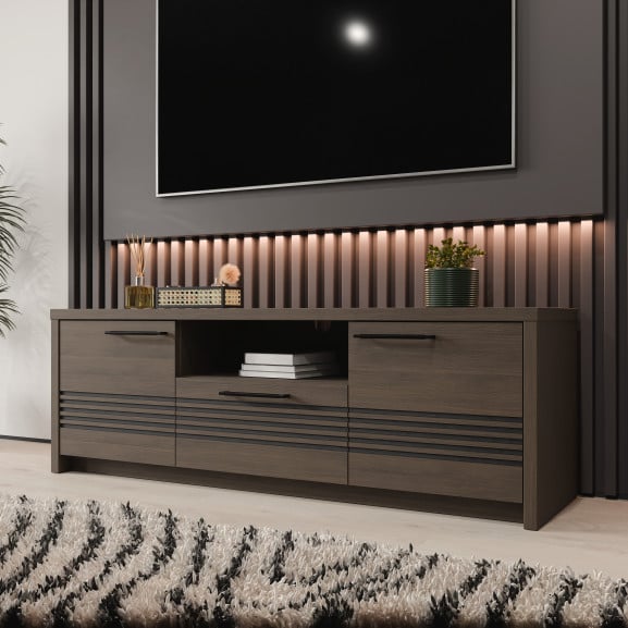 Comoda Tv Mica Euforica Stejar Masurian, 151.2 Cm