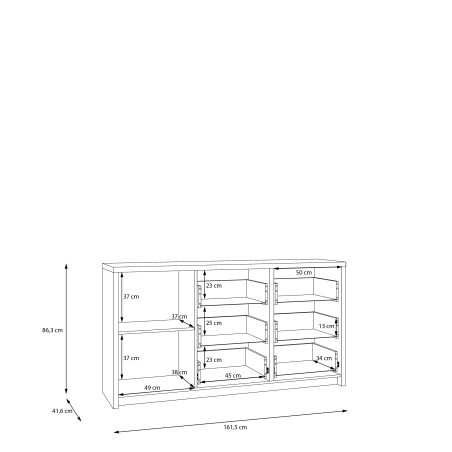 Bufet Euforica 1 Usa Si 3 Sertare, 161.5 Cm-01