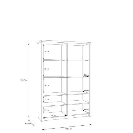 Vitrina 2 Usi Euforica, 116.5 Cm-01
