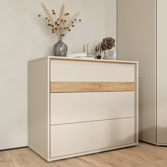 Comoda Waxala Stejar Mauvella Si Nisip 96.3 Cm