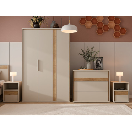Comoda Waxala, Stejar Mauvella Si Nisip, 96.3 Cm-01