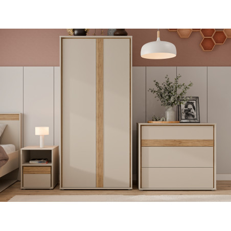 Comoda Waxala, Stejar Mauvella Si Nisip, 96.3 Cm-01