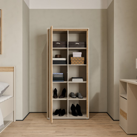 Etajera Waxala, Stejar Mauvella Si Nisip, 76.3 Cm-01