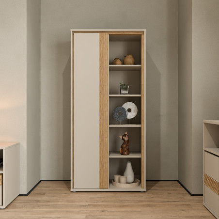 Etajera Waxala, Stejar Mauvella Si Nisip, 76.3 Cm-01