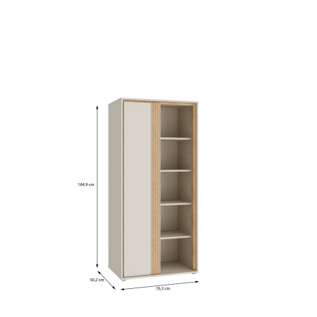 Etajera Waxala, Stejar Mauvella Si Nisip, 76.3 Cm-01