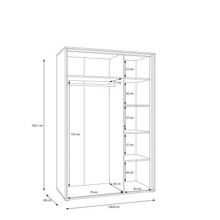 Dulap Cu 3 Usi Waxala, 126.8 Cm-01