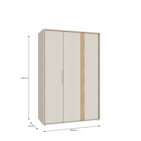Dulap Cu 3 Usi Waxala, 126.8 Cm-01
