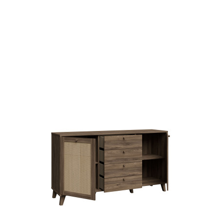 Bufet Glowkiss, Stejar Valencia Si Ratan Natural, 159.2 Cm-01