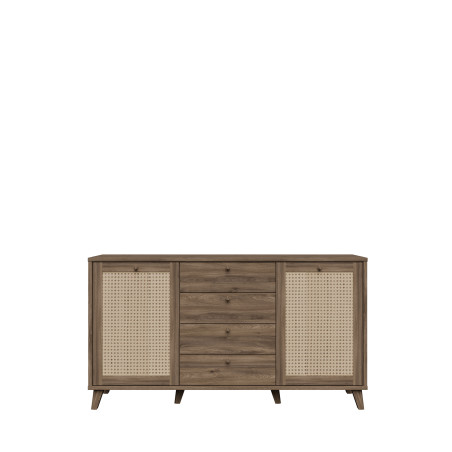 Bufet Glowkiss, Stejar Valencia Si Ratan Natural, 159.2 Cm-01