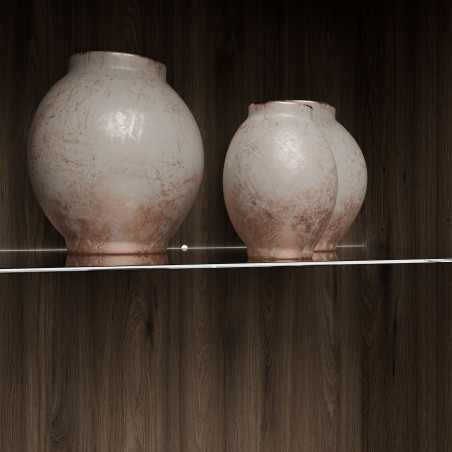 Vitrina Joasa Glowkiss, Stejar Valencia Si Ratan Natural, 99.5Cm-01