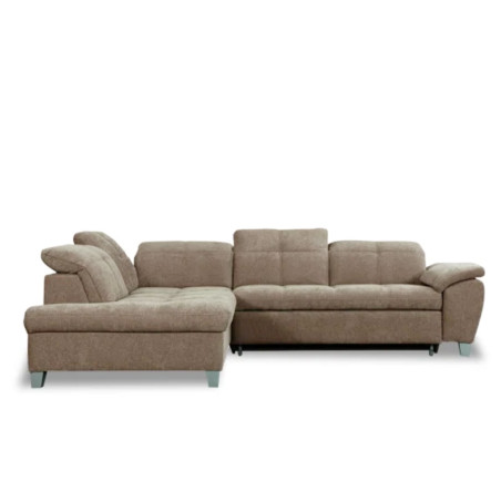 Coltar Extensibil Cu Otoman Mic Stanga Sevilia Lux, 5 Locuri, Tetiere Reglabile, Maro Deschis, 280 Cm-01