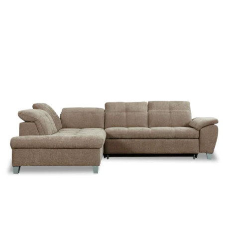 Coltar Extensibil Cu Otoman Mic Stanga Sevilia Lux, 5 Locuri, Tetiere Reglabile, Maro Deschis, 280 Cm-01
