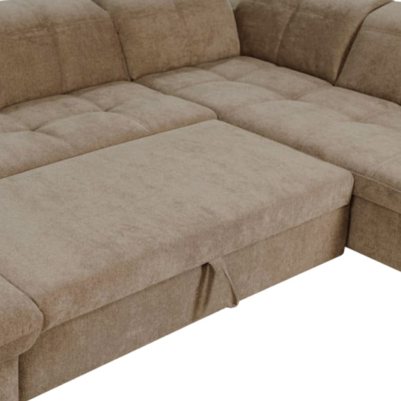 Coltar U Extensibil Sevilia Lux, Dreapta, 6 Locuri, Tetiere Reglabile, Maro, 355 Cm