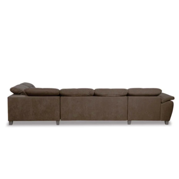 Coltar U Extensibil Sevilia Lux, Dreapta, 6 Locuri, Tetiere Reglabile, Maro, 355 Cm