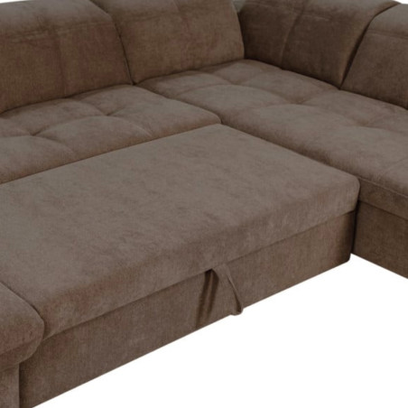 Coltar U Extensibil Sevilia Lux, Dreapta, 6 Locuri, Tetiere Reglabile, Maro, Seal 20, 355 Cm-01