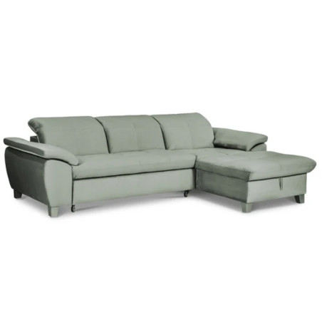 Coltar Extensibil Cu Insula Dreapta Sevilia Lux, Lada Depozitare, 5 Locuri, Tetiere Reglabile, Verde Menta, 272 Cm-01